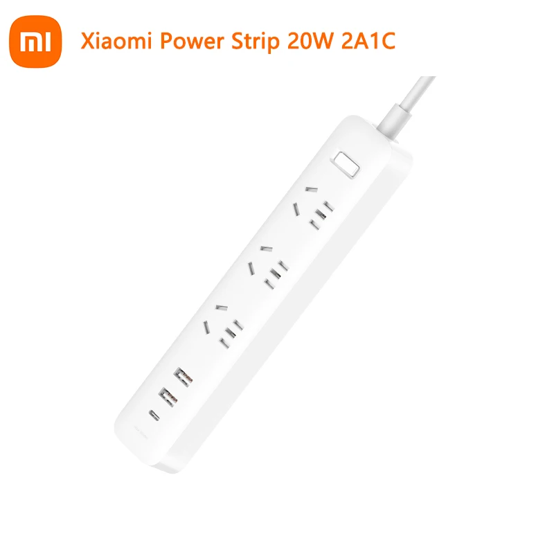 Xiaomi Mijia מי תקע QC 3.0 20W טעינה מהירה רצועת כוח 3 שקעים 2 USB-1 Type-C סטנדרטי Plug ממשק שלוחה להוביל 1.8 מ' - 0