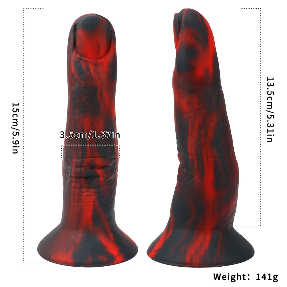 רך מציאותי מפלצת הפין צעצועים נוח גמיש שחור אדום האצבע צורה חייזרית ויברטורים לעיסוי הערמונית צעצועי מין לנשים - 0