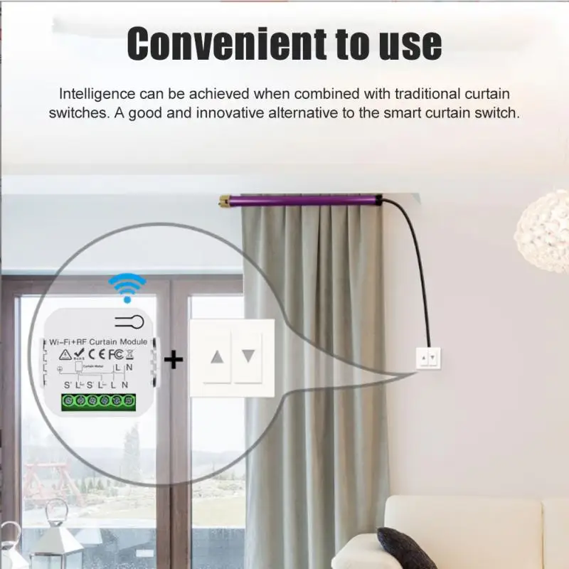 Tuya חכם החיים Wifi RF433 עיוור וילון מתג עם שלט רחוק חשמלי רולר תמיכה ב-Google הביתה אלקסה בית חכם - 0