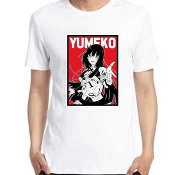 Kawaii Kakegurui גרפי חולצות t שרוול קצר חולצות פנאי Yumeko Jabami חולצה לגברים יפן אנימה שרוול קצר חולצות