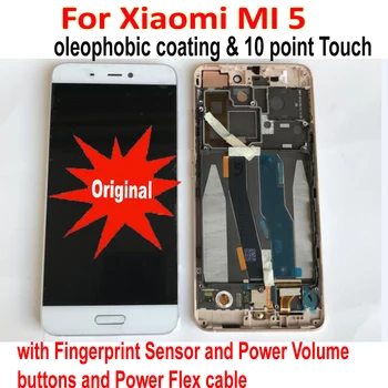 המקורי הטוב ביותר זכוכית חיישן Xiaomi Mi 5 Mi5 תצוגת LCD לוח מגע מסך דיגיטלית להרכבה עם מסגרת נייד Pantalla