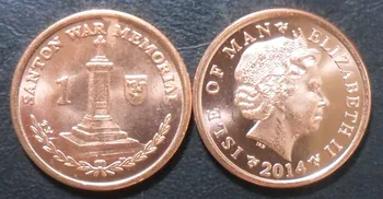 Isle of Man 2014 Sandton מלחמה אנדרטה 1 P מטבעות במחזור