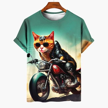 אופנה חתולים גברים חולצה הדפסת 3d Mens העליון חיה חתולים חתול חולצה חולצות מקרית קצרה עם שרוולים חדשים זכר גדולת-5xl קט