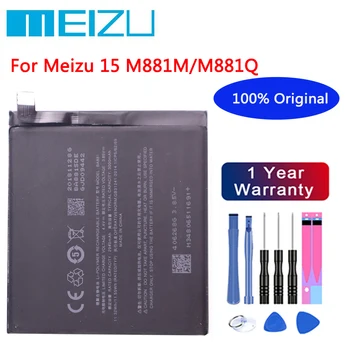100% מקוריים Meizu BA881 סוללה עבור Meizu 15 M881 M881M M881Q 3000mAh טלפון נייד באיכות גבוהה Bateria סוללה+ כלים