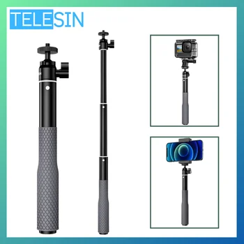 TELESIN סגסוגת אלומיניום עמיד למים Selfie מקל להרחבה רוד 360 כדור בראש משותפת על Insta360 X3 GoPro פעולה מצלמות אביזר