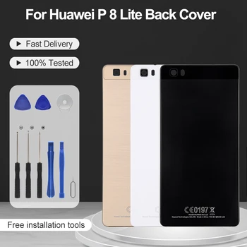 חינם הספינה עבור Huawei P8 לייט הסוללה כיסוי אחורי הדלת האחורית דיור מקרה להחליף את כיסוי הסוללה P8 לייט 2015 הכיסוי האחורי עם כלים