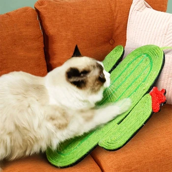 יצירתי חתול מגרד סיסל חתול מגרד שריטות לוח להגנה על ריהוט מצויר בצורת מחצלת חתלתול צעצוע חתולים אביזרים