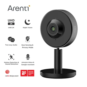 Arenti Laxihub 2K מצלמות מעקב מקורה הביתה אבטחה מצלמת IP Wi-Fi אלחוטית, מצלמת בייבי מוניטור ראיית לילה 2.4 & 5GHz