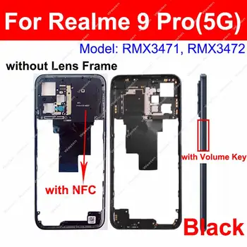 האמצעי מסגרת דיור עבור Realme 9 Pro 5G התיכון מסגרת מחזיק כיסוי לוח עם הצד כפתור עם גרפיט נייר חלקים 