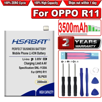 HSABAT 3500mAh BLP635 סוללה עבור OPPO R11