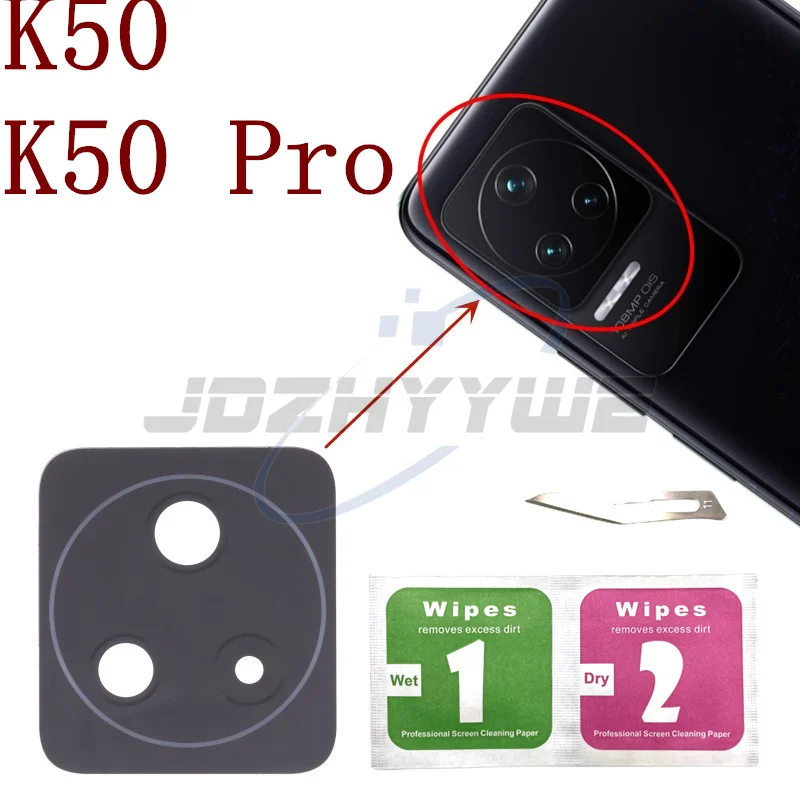 2PCS המקורי בחזרה מצלמה אחורית עדשת זכוכית עם מדבקה Xiaomi Redmi K20 K30 K30s K30i K40 K40s K50 Pro Ultra המשחקים + כלים - 1