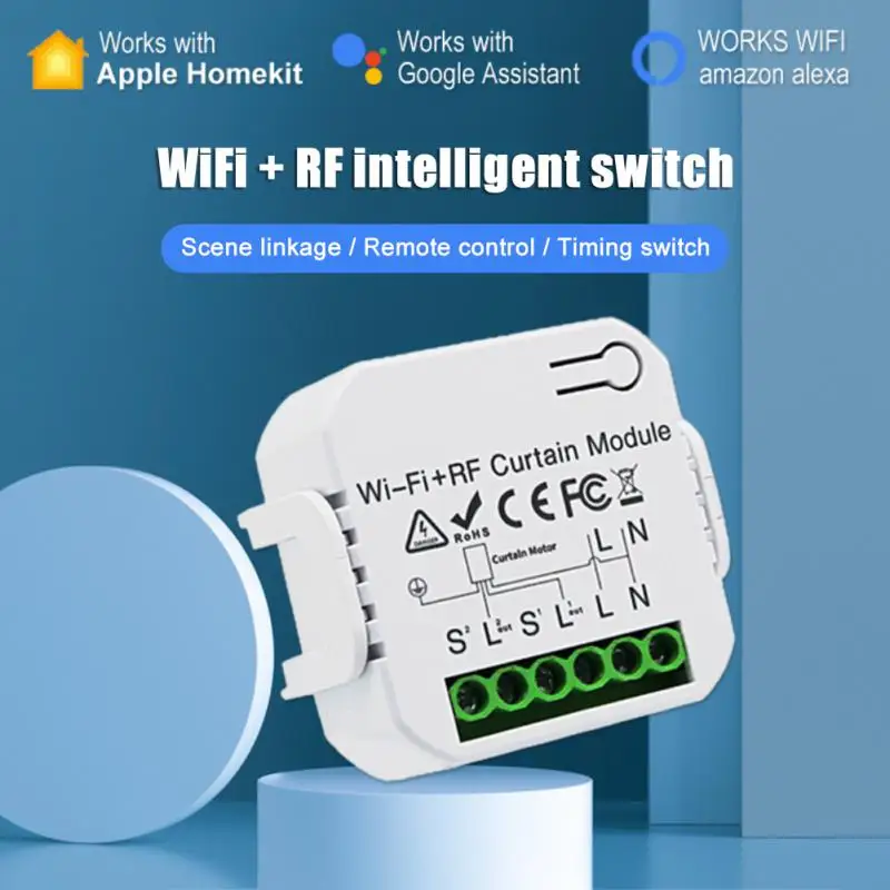Tuya חכם החיים Wifi RF433 עיוור וילון מתג עם שלט רחוק חשמלי רולר תמיכה ב-Google הביתה אלקסה בית חכם - 1