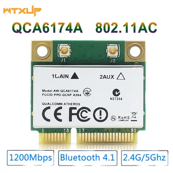 Atheros QCA6174 mini pcie 2.4 G/5G 1200Mbps Dual band wifi כרטיס רשת 802.11 AC מתאם אלחוטי + Bluetooth 4.1