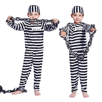 האסיר Cosplay תלבושות לילדים פס אימה קרנבל תחפושות ליל כל הקדושים מסיבה מפוארת ילדה ילד לשחק תפקיד בגדים