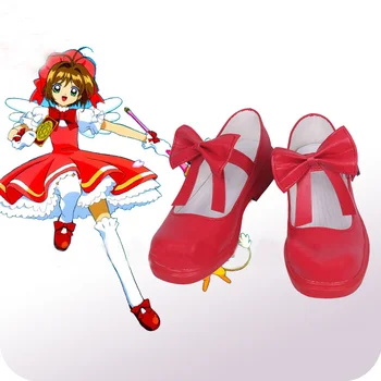 Cardcaptor סאקורה Kinomoto סאקורה Cosplay מגפי נעלי נשים ליל כל הקדושים מסיבת קרנבל תחפושות אביזר