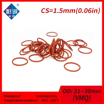 5PCS/lot סיליקון גומי o-ring אדום VMQ CS 1.5 מ 