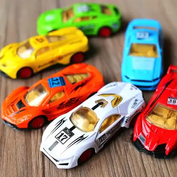 6pcs/סט סגסוגת לסגת מכונית צעצוע אישיות מירוץ מכוניות לילדים באיכות גבוהה פלסטיק מכוניות מודל קריקטורה מודלים מתנות חג המולד