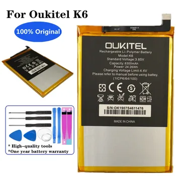 מקורי 6300mAh K6 סוללה נטענת עבור Oukitel K6 החלפת טלפון באיכות גבוהה Batteria סוללות עם מספר מעקב