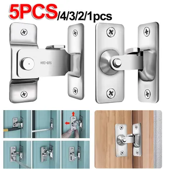 1-5pcs 90° זווית ישרה הדלת בריח נירוסטה דלת מנעולים בולט עבור אסם דלת הזזה להפוך הדלת אבזמים קישוטים ביתיים
