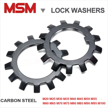 פחמן פלדה מתגלגל מסבים Lockwashers לסיבוב מחוררת אגוז בטיחות צלחת Lockclip עם שיניים DIN5406 M20 כדי M100 Spacer