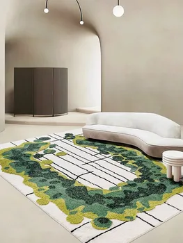 נווה מדבר ירוק מוס השטיח בסלון 3D עבה ורך ליד המיטה שטיח עיצוב יצירתי סלון שולחן ספה שטיח נורדי ההגירה השינה השטיח