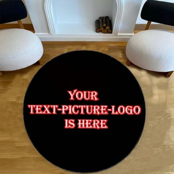 סמל מותאם אישית מחצלת מעגל שטיח נגד החלקה סביב שטיח גדול על הבית בסלון עיצוב חדר השינה כיסא תוף השטיח הכיסא שטיחון