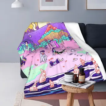 אוברי אומורי סרוגים שמיכה המשחק קריקטורה חברים פלנל לזרוק שמיכות הביתה הספה קישוט קל כיסויי מיטה
