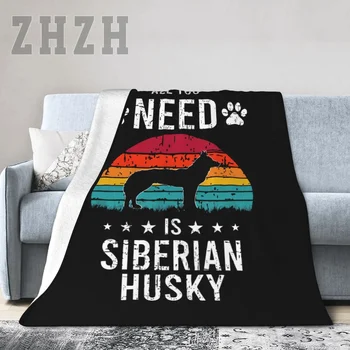 כל מה שאתה צריך הוא כלב האסקי סיבירי שמיכת פלנל תכליתי חיצוני קמפינג ספה כיסוי יחיד להתחמם
