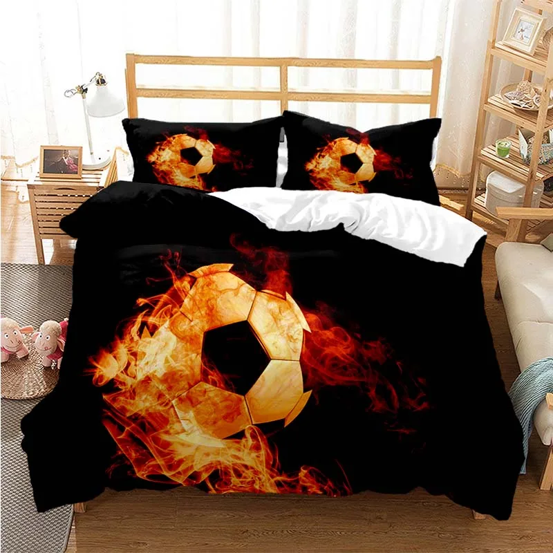 כדורגל סטים מצעים כדורגל סט מצעים שמיכה לכסות בשמיכה במיטה אחת תאום מלא המלכה ילדים ילדה בנים מתנה מיטה עם מיטה זוגית - 2