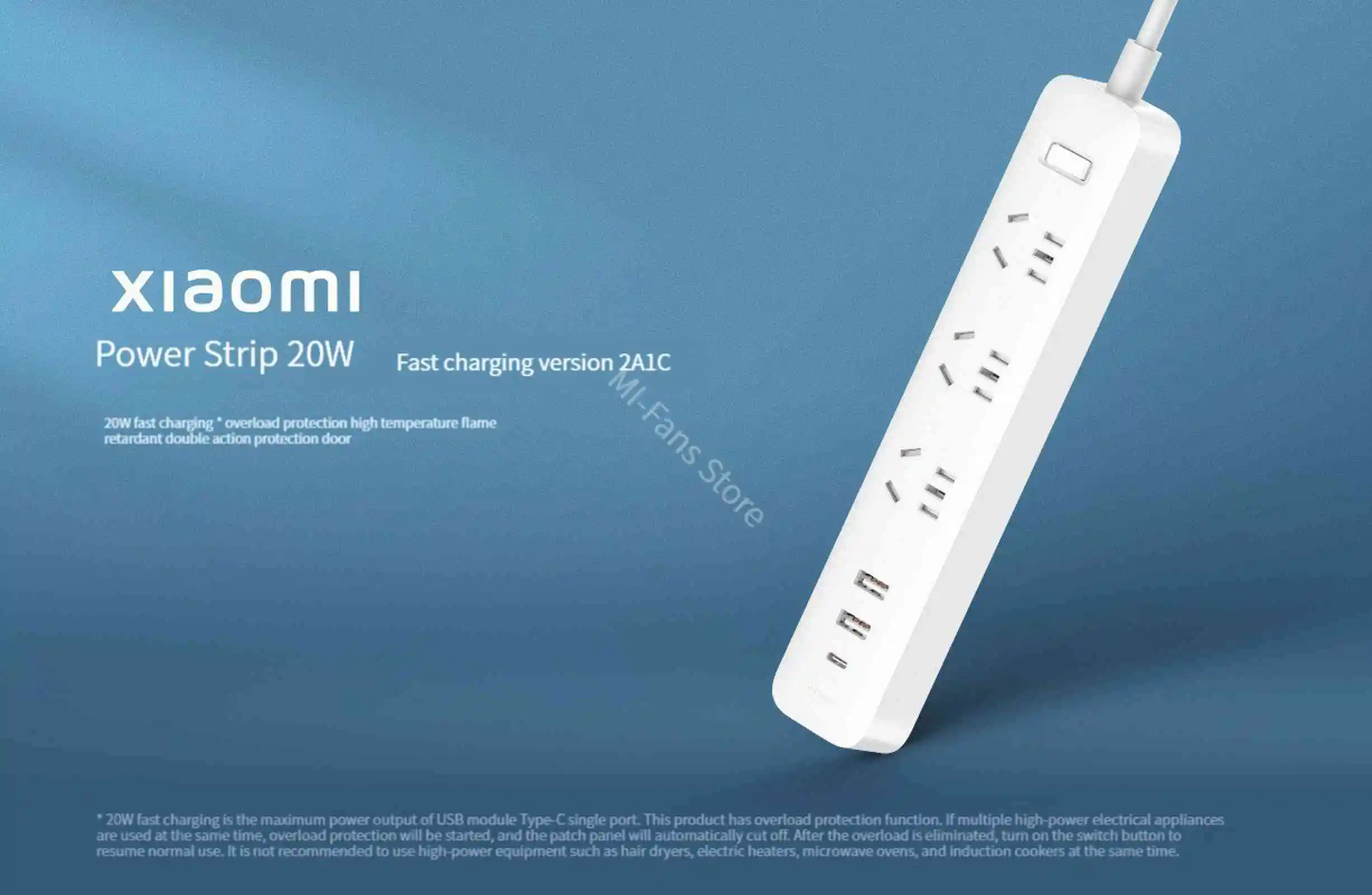 Xiaomi Mijia מי תקע QC 3.0 20W טעינה מהירה רצועת כוח 3 שקעים 2 USB-1 Type-C סטנדרטי Plug ממשק שלוחה להוביל 1.8 מ' - 2