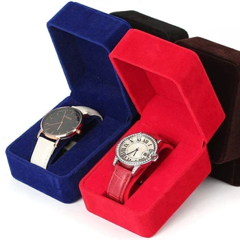 Vintge כיכר השעון אחסון שעון מתנה יוקרה Velet אריזה שעון תצוגה ארגונית תיבת להגן ראווה הולדר