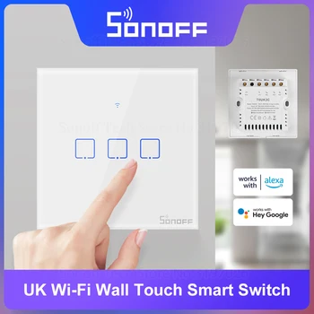SONOFF T0UK 1/2/3 החבורה חכם WiFi קיר מגע מתג SmartHome חכם זירת באמצעות eWeLink אפליקציה שליטה קולית באמצעות Alexa הבית של Google