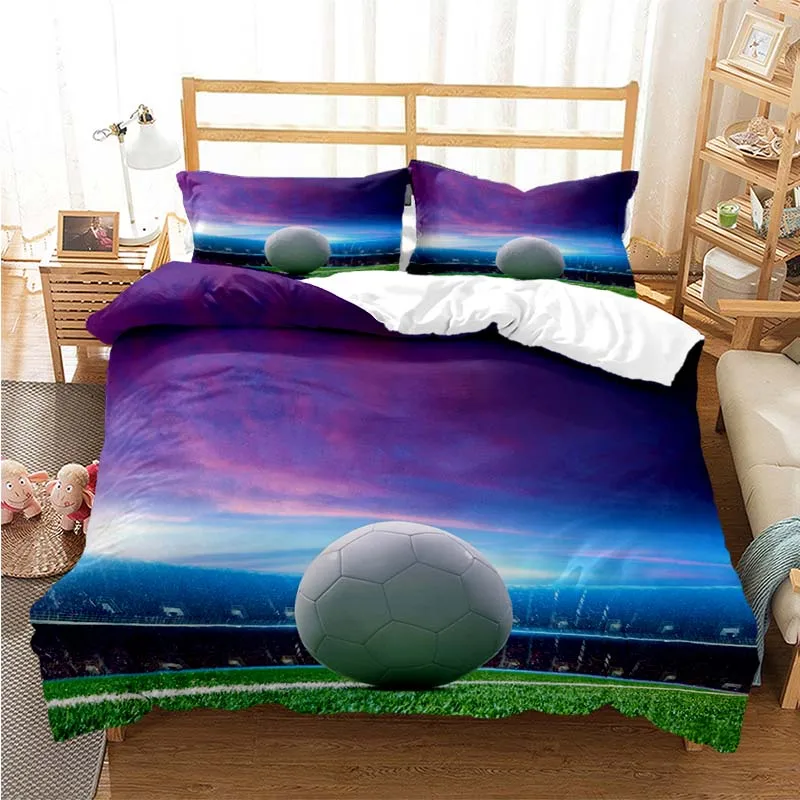כדורגל סטים מצעים כדורגל סט מצעים שמיכה לכסות בשמיכה במיטה אחת תאום מלא המלכה ילדים ילדה בנים מתנה מיטה עם מיטה זוגית - 3