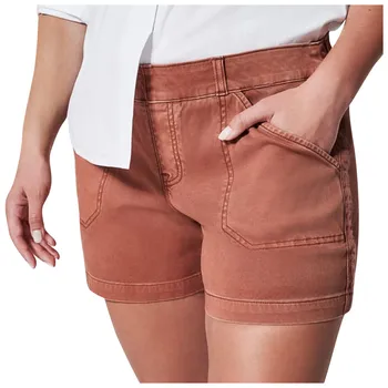 הקיץ מוצק צבע חזק מכנסי ג 'ינס קצרים של נשים קיץ גבוהה המותניים רזה, חריף בנות לעטוף את הירכיים חריף מכנסי ג' ינס קצרים