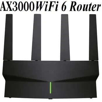 צ ' ין-קושחה, 4 אנטנות WiFi6 הנתב האלחוטי 802.11 AX כפול להקות 2.4 GHz 574M + 5GHz 2402M, 4 יציאות Gigabit, AX3000 Wi-Fi 6