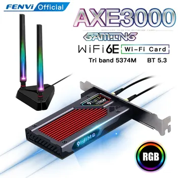 FENVI AXE3000 WiFi 6E AX210 אלחוטית 2.4 G/5G/6GHz 5374Mbps WiFi 802.11 AX/AC PCI Express כרטיס רשת עבור Bluetooth 5.3 מתאם