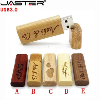 ג ' סטר USB 3.0 במהירות גבוהה מעץ במבוק כונן פלאש עט נהג עץ Pendrive 4GB 8GB 16GB 32GB 64GB Creativo חינם 1PCS לוגו
