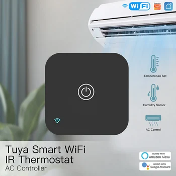 מואים Tuya WiFi חכמה IR התרמוסטט כפתור מגע IR התרמוסטט טמפרטורה מובנה חיישן הלחות לעבוד עם אלקסה הבית של Google