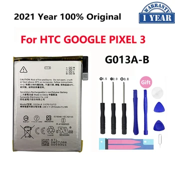 100% מקוריים 2915mAh G013A-B סוללה עבור HTC GOOGLE פיקסל 3 G013B G013A באיכות גבוהה החלפת טלפון Bateria