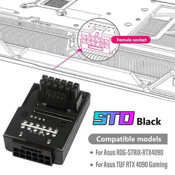 ATX3.0 PCIE 5.0 12VHPWR מחבר 16Pin(12+4PIN) 450W כרטיס גרפי GPU אספקת חשמל מתאם עבור RTX 4090 4080 4070 Ti 3090
