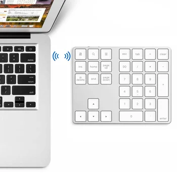סגסוגת אלומיניום, עם לוח מקשים נומרי עיצוב דק 34-Key חיצוני Numpad מקלדת הזנת נתונים עבור ה-MacBook Air Windows מחשב נייד