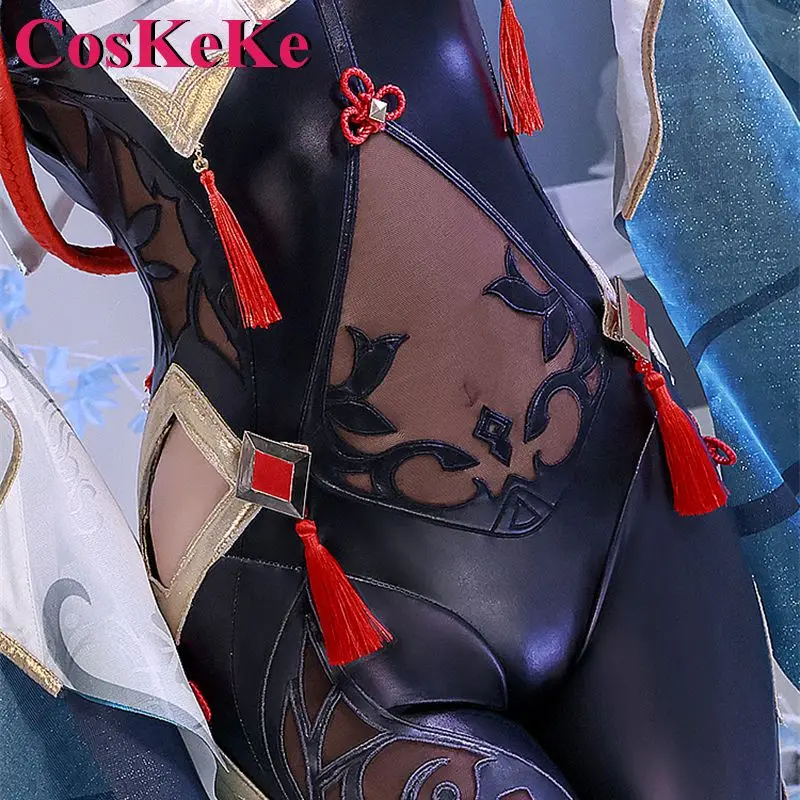 CosKeKe Shenhe קוספליי אנימה המשחק Genshin השפעה תחפושת מתוקה מהממת מדים שמלה נשים, מסיבת ליל כל הקדושים משחק תפקידים בגדים - 4