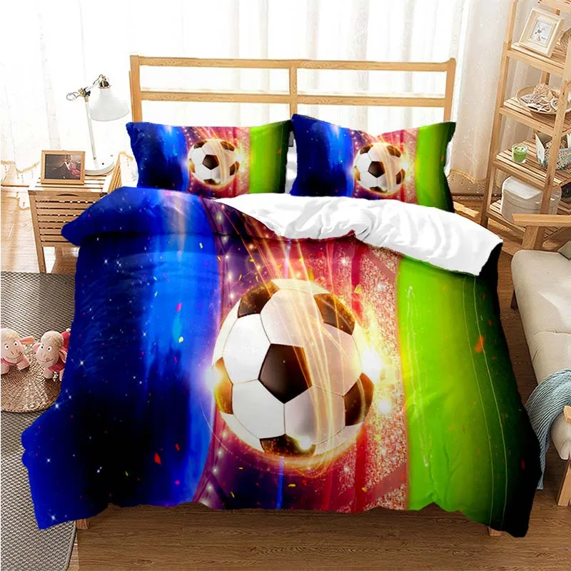 כדורגל סטים מצעים כדורגל סט מצעים שמיכה לכסות בשמיכה במיטה אחת תאום מלא המלכה ילדים ילדה בנים מתנה מיטה עם מיטה זוגית - 4
