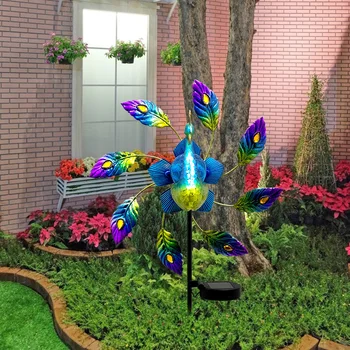 2021 אופנה סולארית אור LED אור שמש טווס עמיד למים הדשא ההימור מנורות בחצר אמנות קישוט הגן dropshipping#20