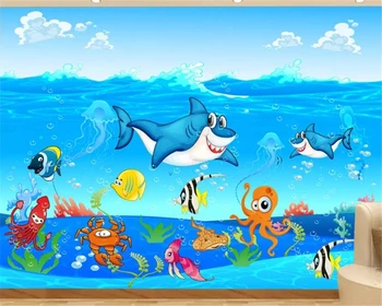 beibehang טפט לחדר ילדים ציור 3d מתחת למים עולם 3d תמונת טפט קיר מצויר ציור קיר דקורטיבי המסמכים דה parede 3d