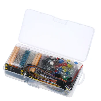 830 קרש חיתוך להגדיר רכיבים אלקטרוניים בסיסיים Starter Kit עם קרש חיתוך כבלים נגד הדף LED פוטנציומטר עבור Arduino