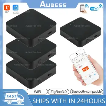 Aubess Tuya ZigBee Bluetooth 3.0 Multi-mode חכמה שער תואם עם רשת Hub חכם החיים APP ו-Alexa, Google הביתה