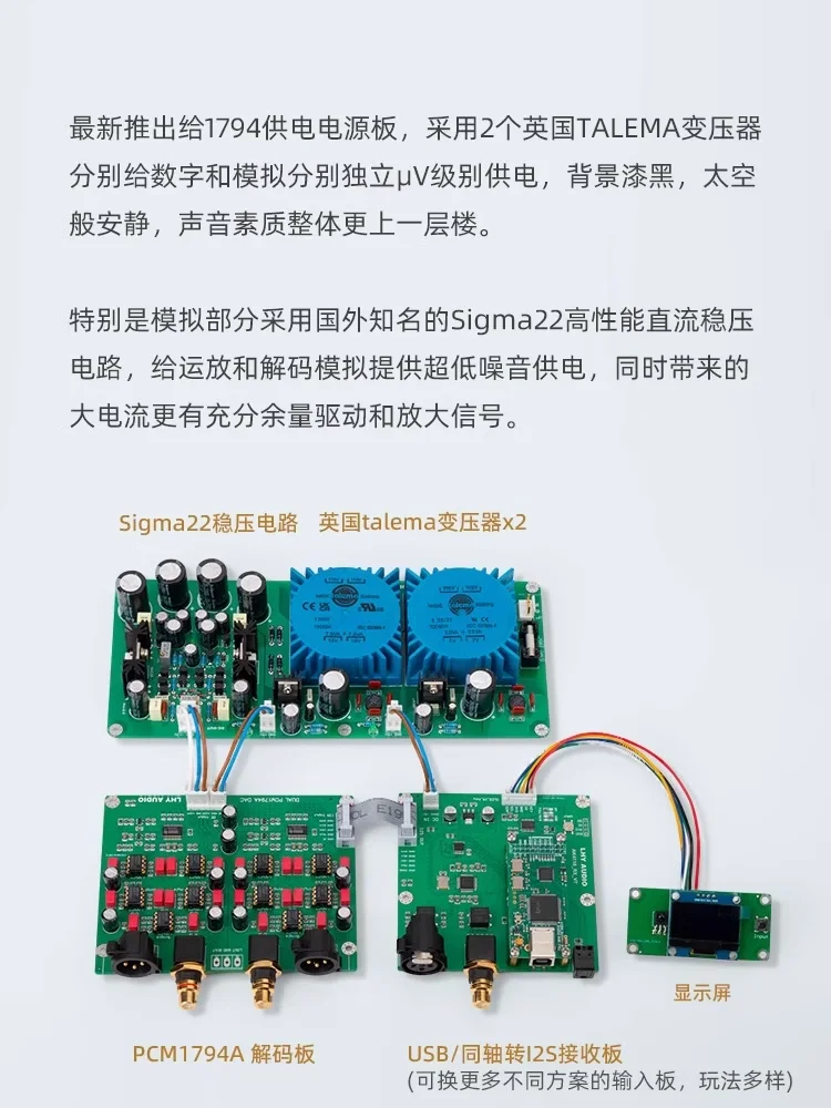 כפול PCM1794A DAC מאוזנת מפענח לוח USB חום קואקסיאליים HiFiDIY ערכת 24Bit 192K PCM1794 - 5