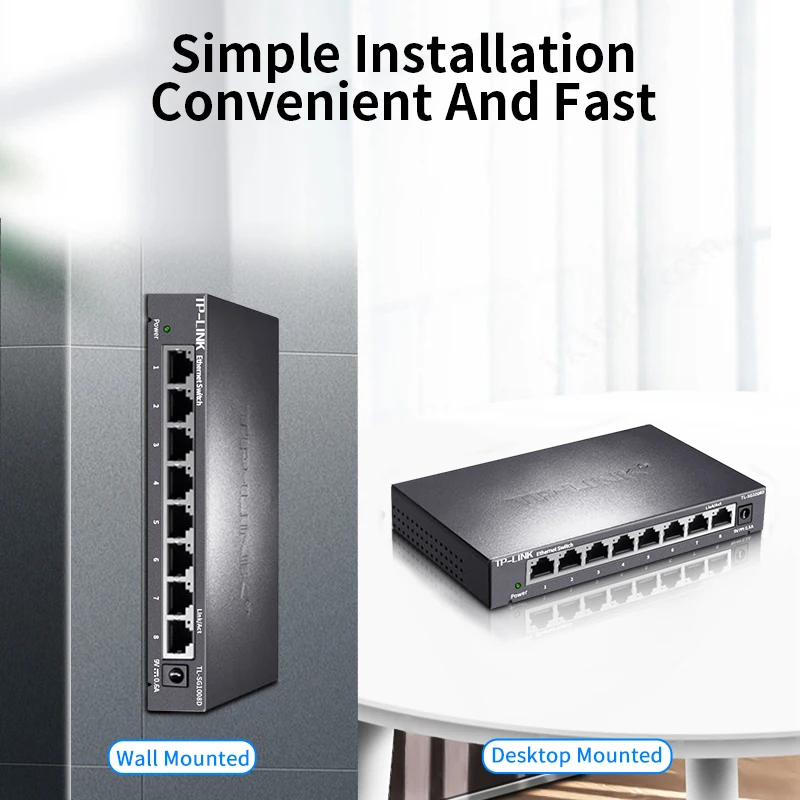 TP-Link 8 Port Gigabit Ethernet Switch 1000Mbps רשת החלפת תקע RJ45 לשחק ברשת רכזת אינטרנט ספליטר TL-SG1008D - 5