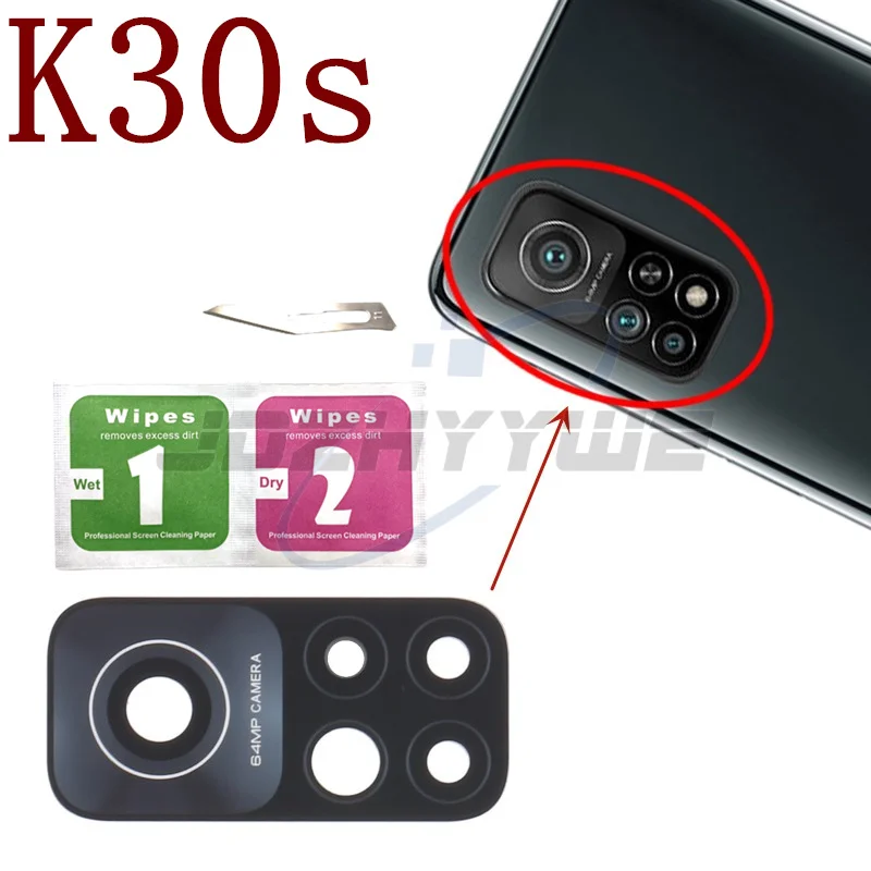 2PCS המקורי בחזרה מצלמה אחורית עדשת זכוכית עם מדבקה Xiaomi Redmi K20 K30 K30s K30i K40 K40s K50 Pro Ultra המשחקים + כלים - 5